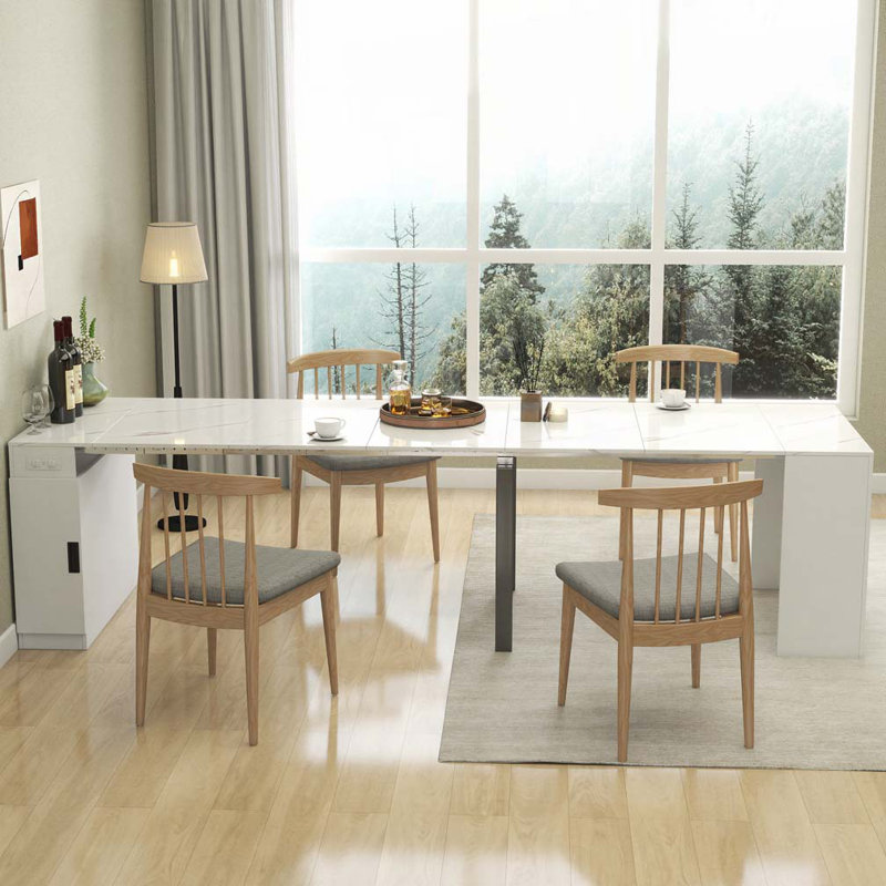 Extendable Dining Table with Outlet