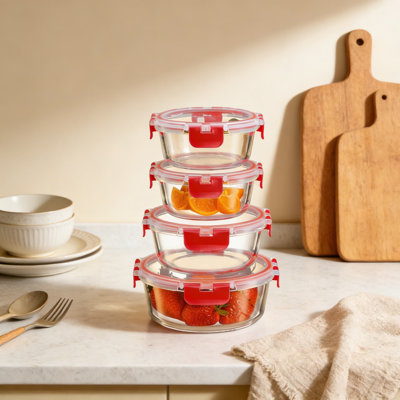 24-Piece Glass Food Storage Containers Set With Lids - Leakproof Airtight Borosilicate Glass Containers For Meal Prep, Leftovers, Microwave, Oven & Di