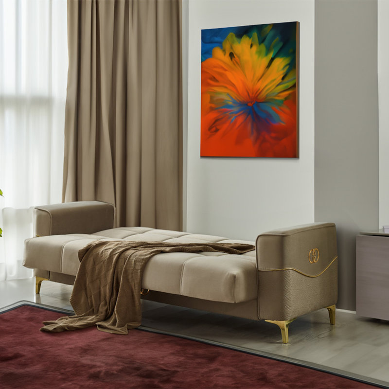 Alice Convertible Sofa with Storage, Beige Velvet