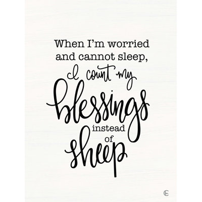 «Count Your Blessings Au lieu de Sheep» - Impression sur toile tendue