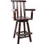 Tabouret ergonomique rustique en bois de sapin avec accoudoir et repose-pieds-2124585343
