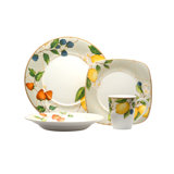 Red Vanilla Fruit Salad 16 Piece Dinnerware Set, Service for 4