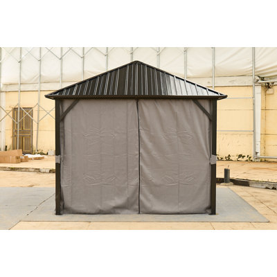 Aetherium 10x10FT Traditional Double-Roof Hardtop Gazebo With Aluminum And Steel Canopy