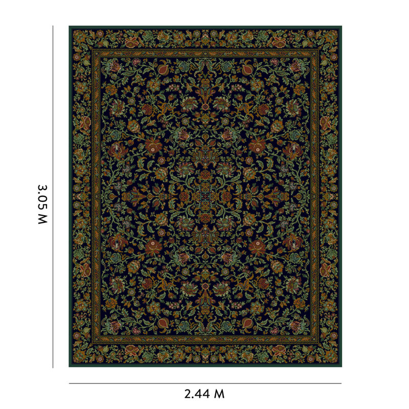 Artemis Machine Woven Wool Oriental Area Rug in Black/Red/Green