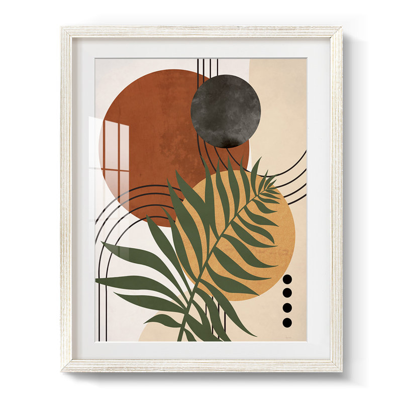 Contemporary Palm I - Impression encadrée, H 25,5 po x l 17,5 po, Blanc