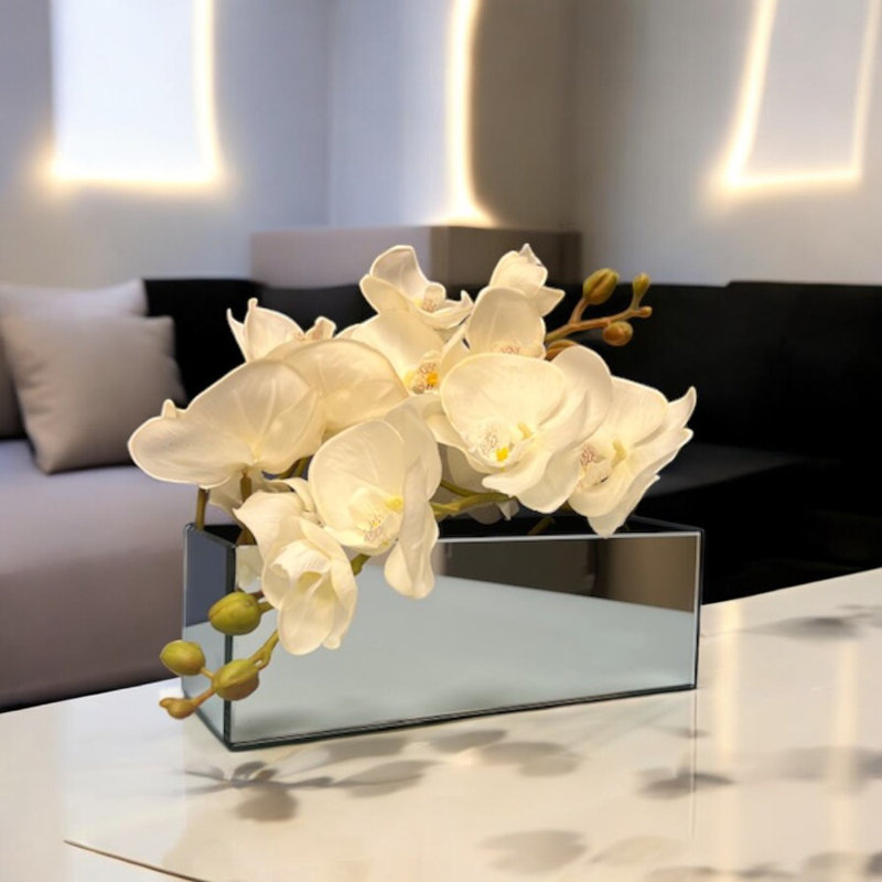 Vase de table en verre Gerber, H 4 po x l 4 po x P 12 po
