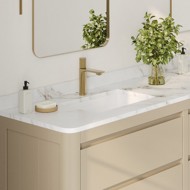 Lavabo de salle de bain rectangulaire encastré blanc l 18 po x P 12 po