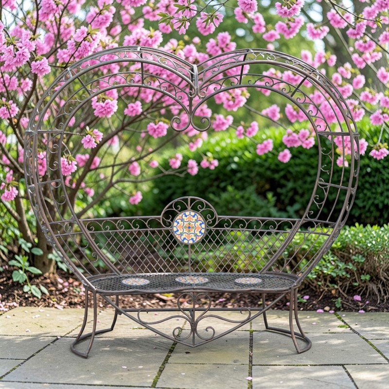 6,9 pi Banc en métal Antigone, Brown