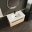 Ensemble de meuble-lavabo luxueux avec lavabo à poser en résine et quincaillerie de qualité supérieure