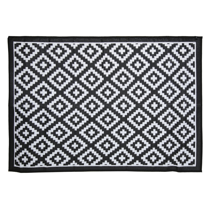Tinisha Flatweave Black Rug, Rectangle 160 x 230 cm