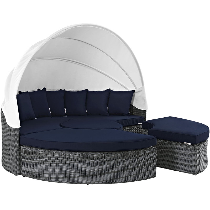 Lit de jour Sunbrella Modway, Toile bleu marine Sunbrella®