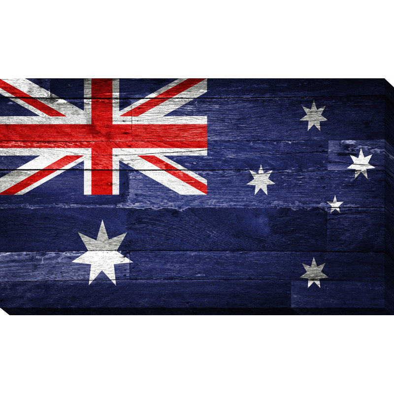 Australie drapeau-toile tendue, impression sur toile, H 36 po x l 60 po x P 1,5 po