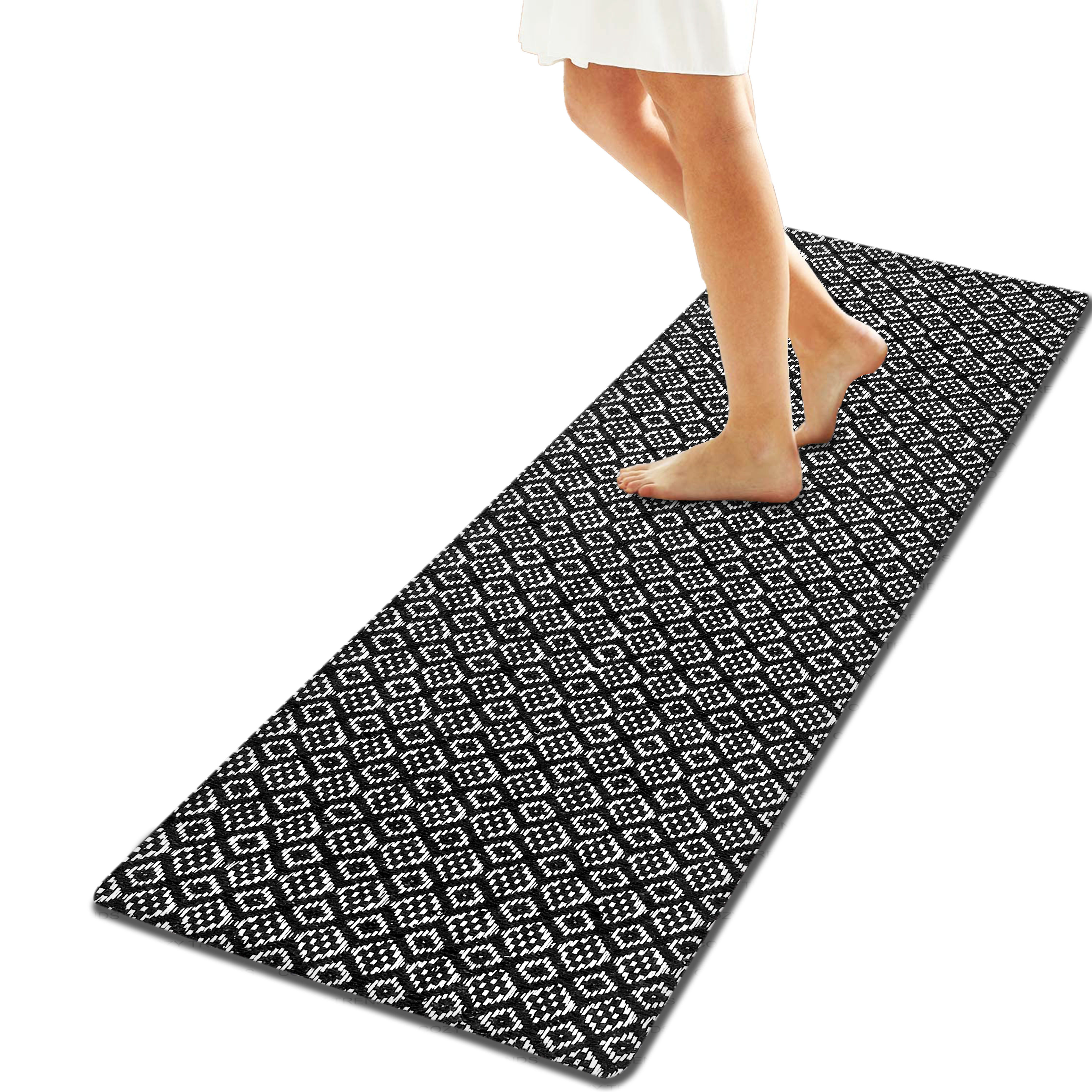 Union Rustic Hand Woven Cotton Cushioned Runner Mat AntiFatigue Mat
