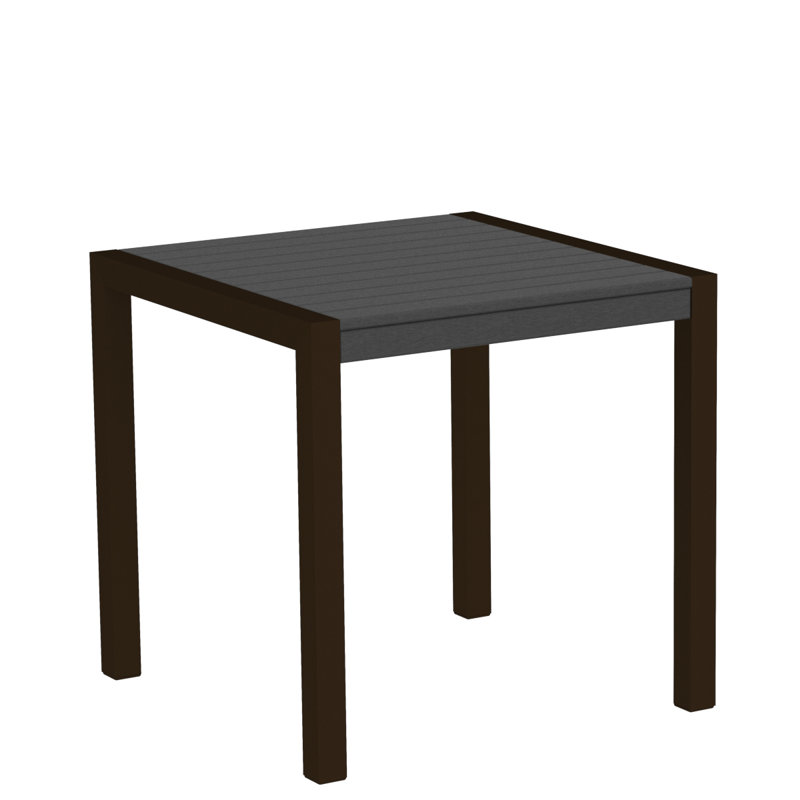 POLYWOOD MOD Dining Table, Slate Grey, Textured Bronze, 29.75" W x 29.75" D