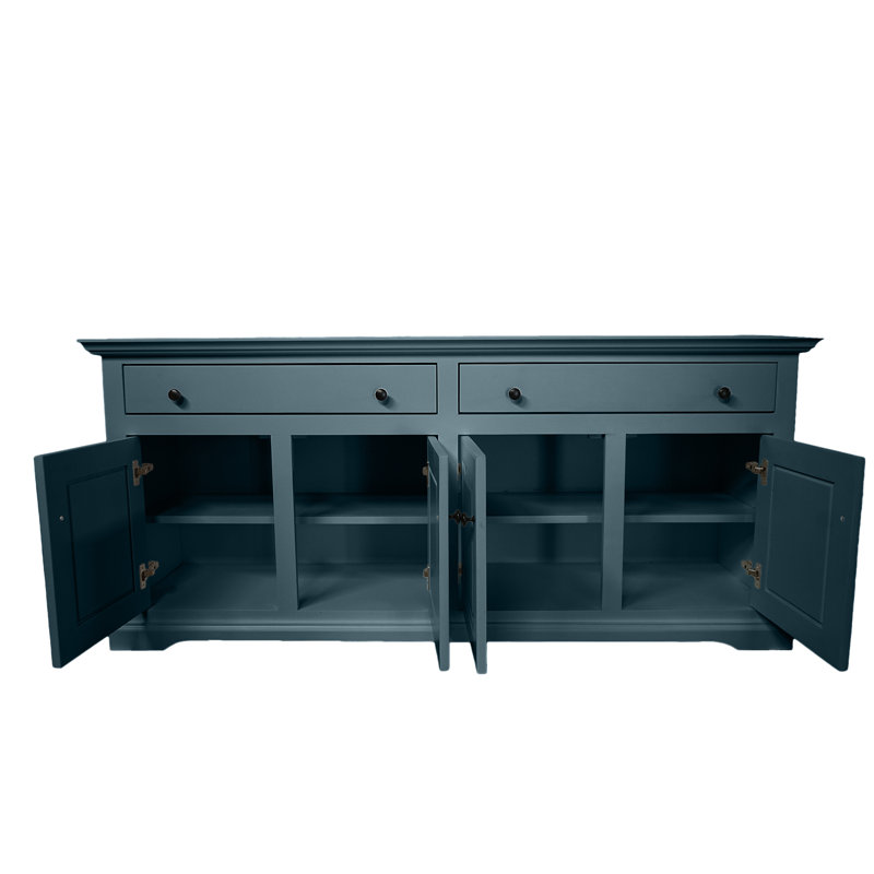 Savannah Solid Wood Traditional Sideboard Buffet, Smokey Blue, 31" H x 80" W x 18" D