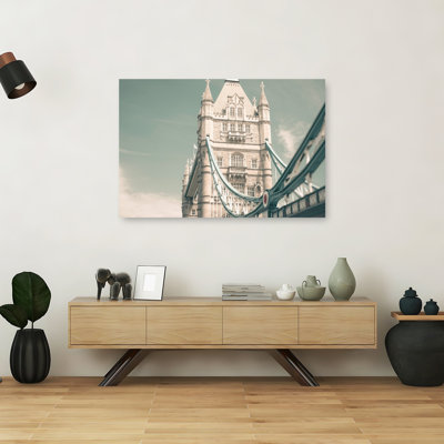 Superbe affiche murale vintage abstraite du Tower Bridge de Londres