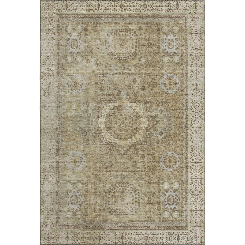 Premium Machine Washable Lubbers AMF1740 Border Rug, Rectangle 10' x 14'