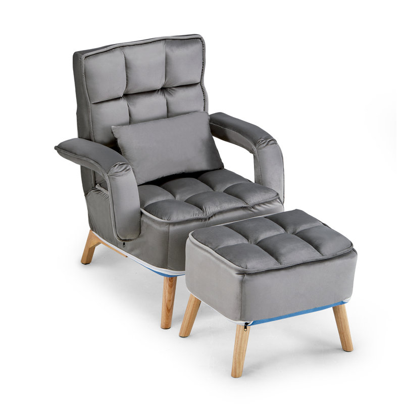 Peytin Velvet Accent Chair, Grey