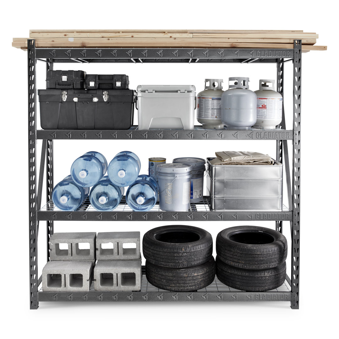 90" X 90" Heavy Duty Mega Rack With Four Adjustable Shelves Gladiator®