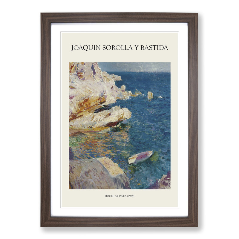 Sea Cliffs by Joaquin Sorolla Y Bastida - Picture Frame Graphic Art, 65cm H x 48cm W x 2cm D