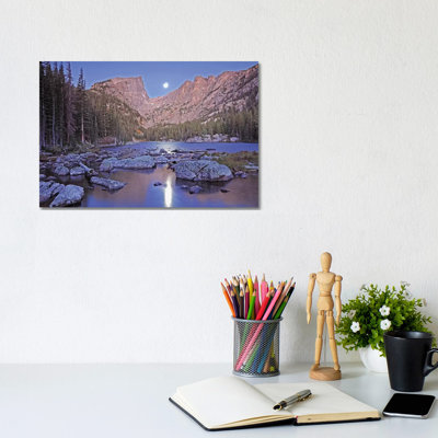 Moon Set On Dream Lake 1 Piece Wrapped Canvas Wall Art