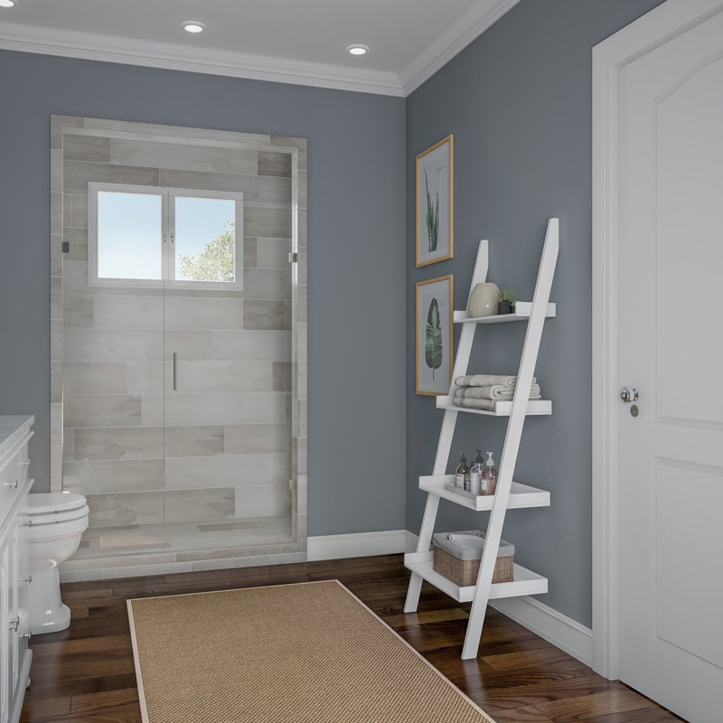 175.2cm H x 56cm W Ladder Bookcase, White