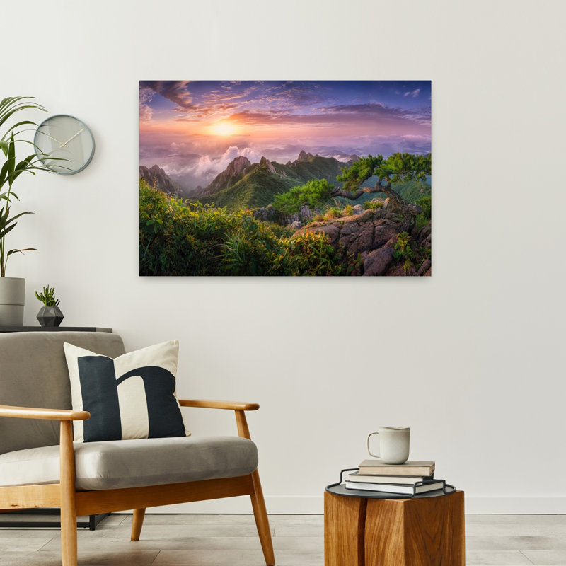 Art contemporain contemporain, paysage de forêt abstrait, H 24 po x l 36 po