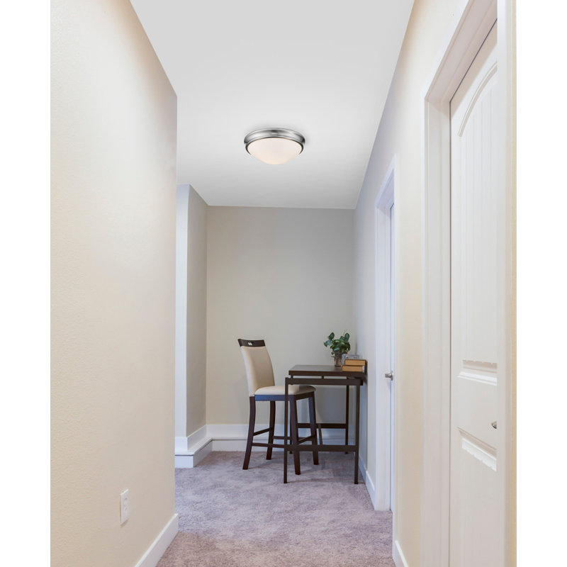 Alaric Glass Flush Mount, Brushed Nickel