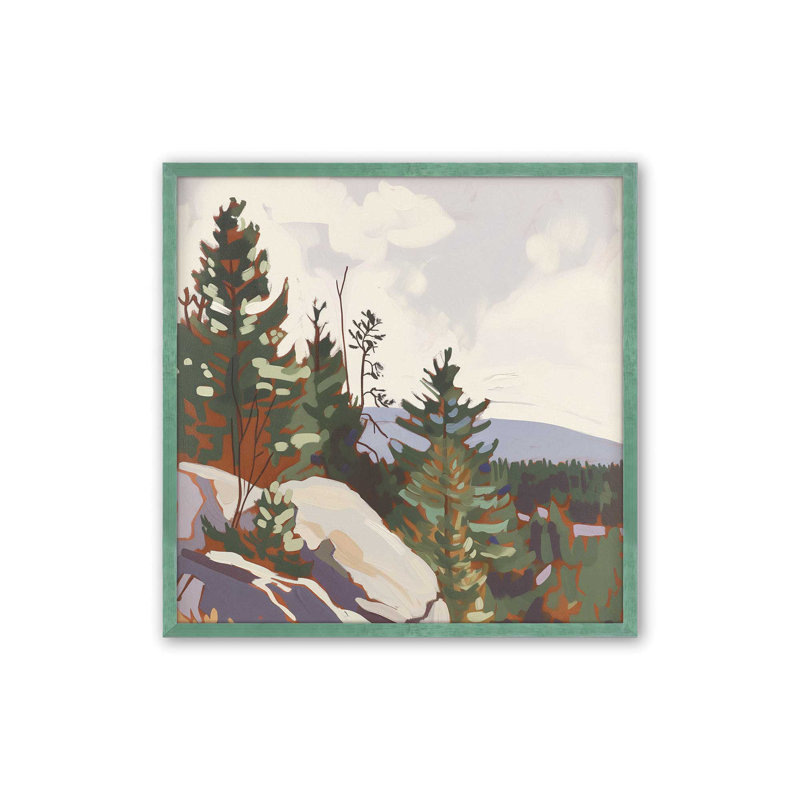 «Mountain Rocks And Pines I», Citronnelle, H 21,5 po x l 21,5 po