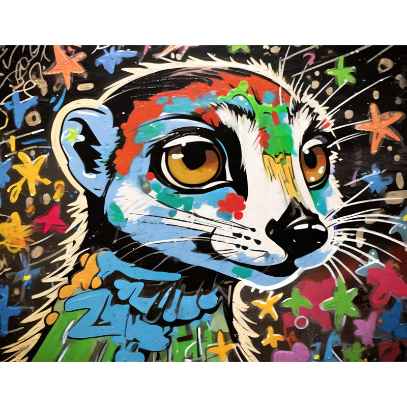 "Suricate Graffitianimals" sur toile, H 26 po x l 32 po