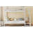 White metal bunk bed with side storage ladder and wardrobe-1053062240