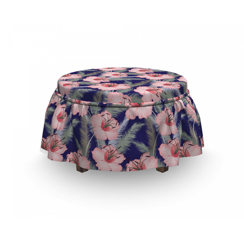 Housse pour repose-pieds composition florale