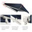 Diensweek 180" W x 120" D Polyester Navy Blue Cover Retractable Patio Awning