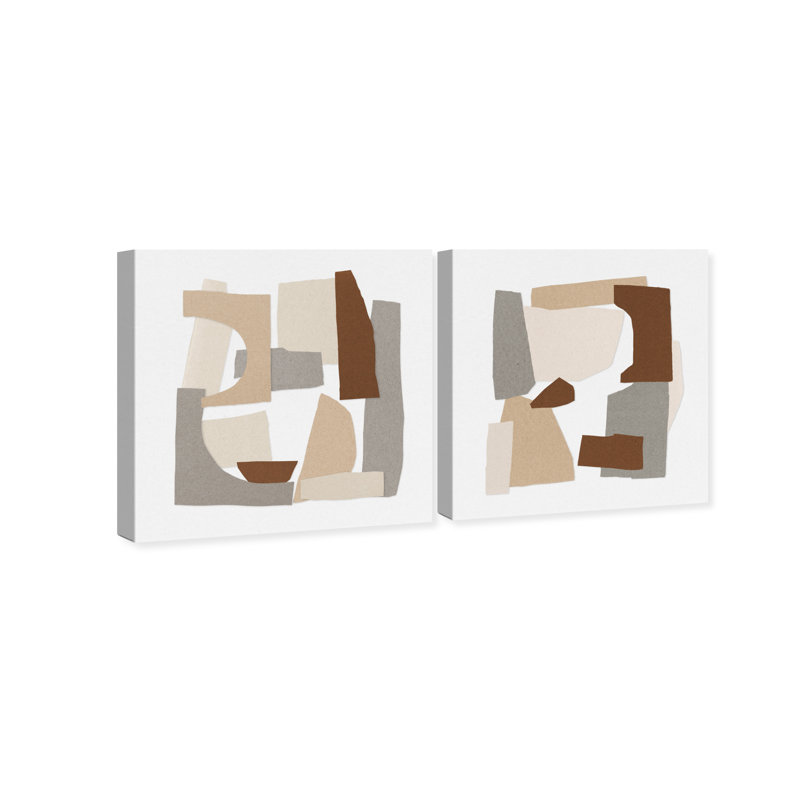 Broken Vase Set Abstract Canvas Print by Oliver Gal, Black Frame, 12 x 12, 12" H x 12" W, Gallery Wrapped