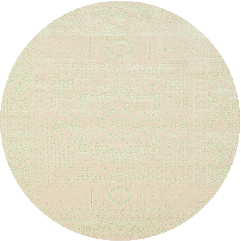 Tapis beige contemporain, Rond 6 pi
