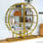 Alsobrook 4 Tiers Round Open Bookshelf with Metal Frame for Office