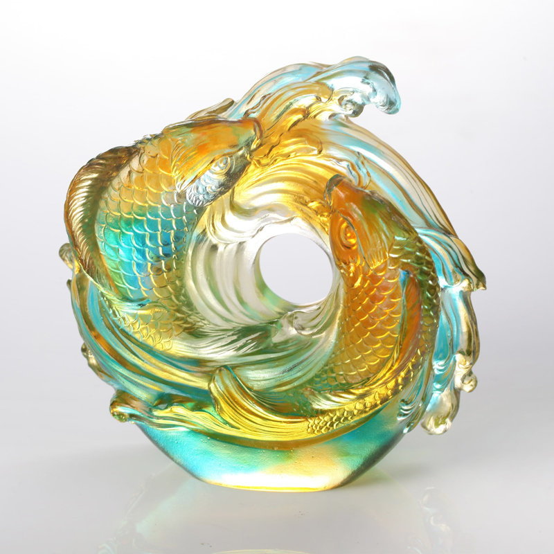 Crystal Koi Fish Sculpture, "Incomparable"