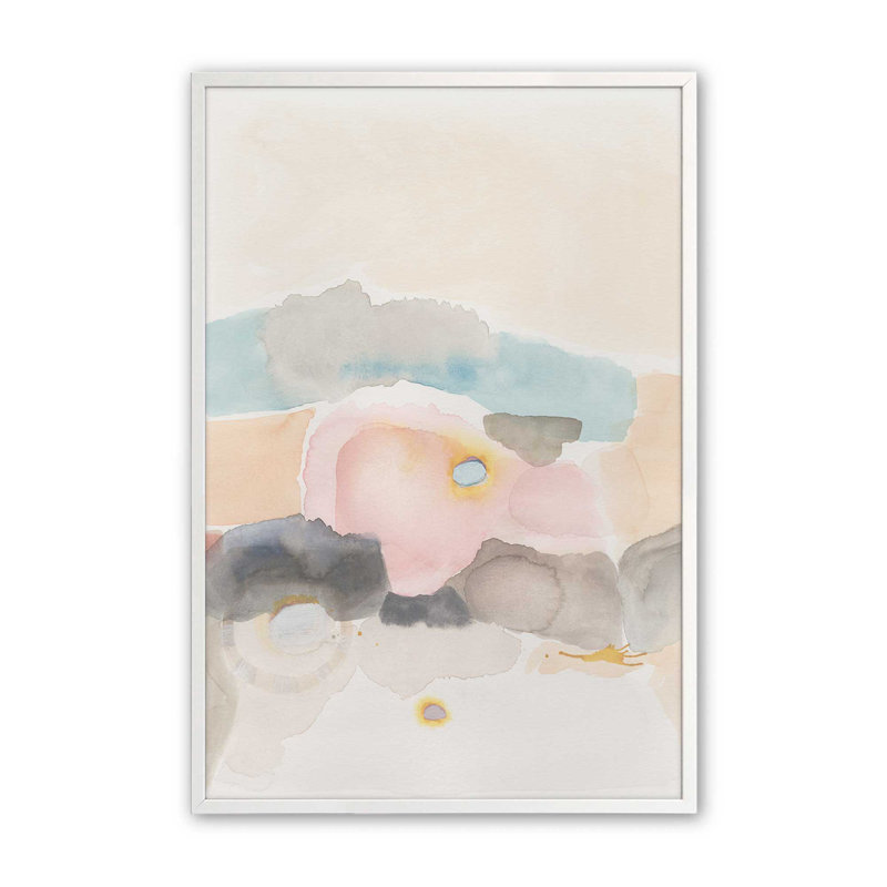 «Pastel Watercolor Dreams I Print», H 25 po x l 19 po, Encadrement de coin ouvert blanc opaque