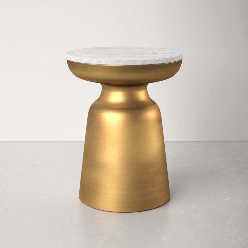 Gale Accent Stool, Antique Brass