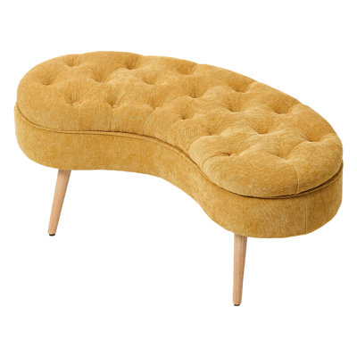 Chenille Upholstered Storage Bench
