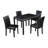 Compact wooden rectangular dining table: space-saving black design for 4 people, perfect for small kitchens & dining areas