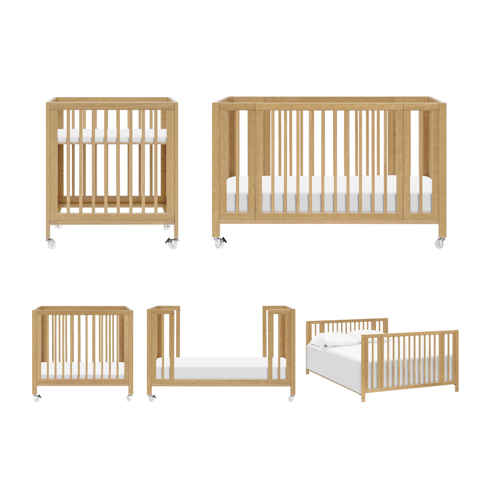Rolli 9-in-1 Convertible Crib, Honey