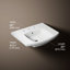 Kelston® Vitreous China Rectangular Pedestal Bathroom Sink with Overflow-2033626373-2033626371
