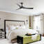 Ventilateur de plafond noir moderne de 52 pouces avec lumière DEL de 18 W et moteur à courant continu à 3 pales en ABS pour chambre à coucher-463841373-463841362