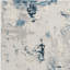 Tapis abstrait bleu et crème 2 pi x 5 pi
