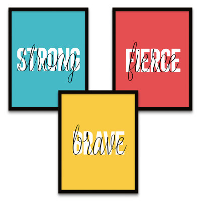 Strong Brave Fierce - 3 Piece Print Set