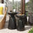 Outdoor Iron Side Tables With Flared Design, Set Of 2-311721018