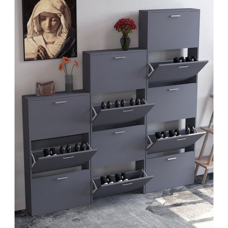 9 Pair Shoe Storage Cabinet, Anthracite
