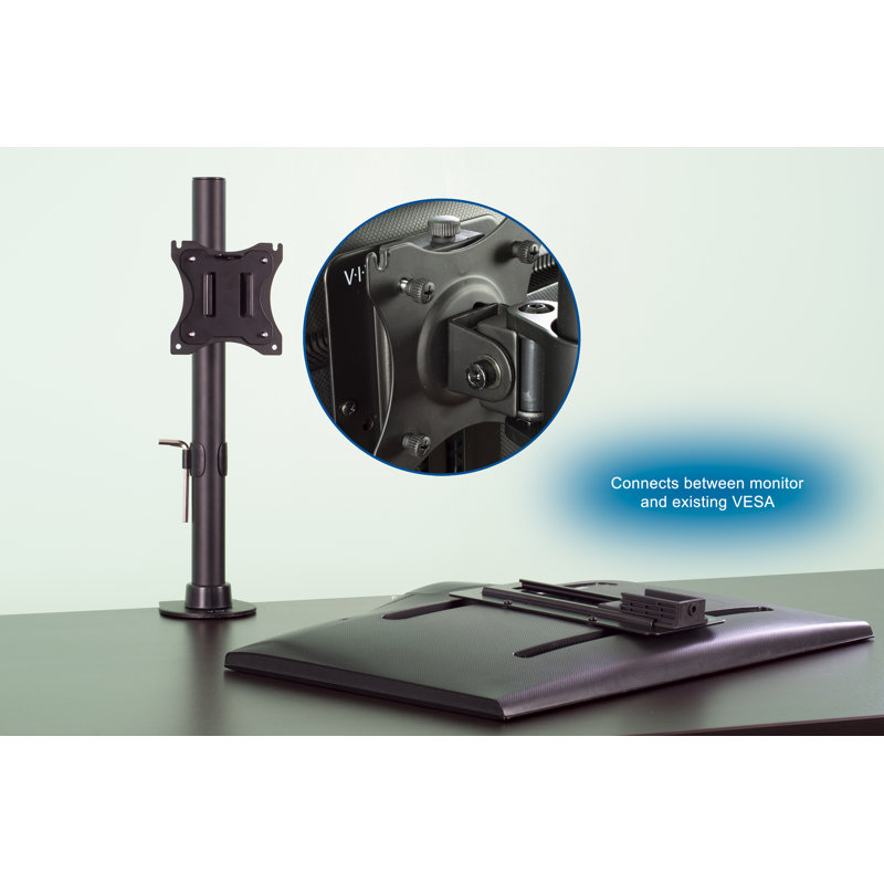 Black Steel Adjustable VESA Monitor Riser Bracket