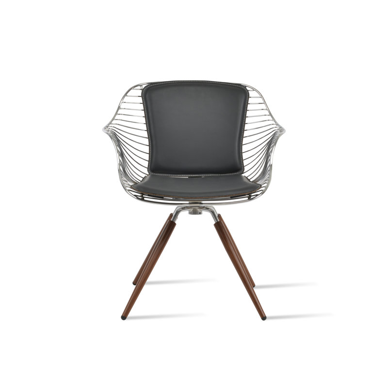 Fauteuil Zebra, Similicuir gris